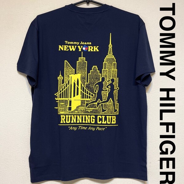 トミー ヒルフィガー ロゴ 半袖 Tシャツ tee トップス フラッグ ネイビー紺色 メンズ ブランド アップル ニューヨーク 新品 TOMMY HILFIGER
