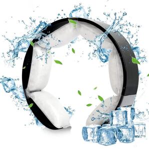 ネッククーラー クールネックリング 夏用 18℃冷感リング PCM素材 冷却チューブ 自然凍結 氷結ベルト ブラック