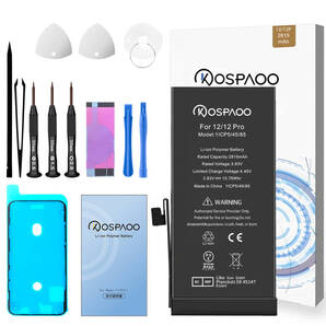 For iPhone12/12Pro バッテリー 『工具セット』 標準容量 交換ビデオ 2815mAh PSE準拠 Kospaoo/iPower 互換 Li-ion Battery 交換 修理