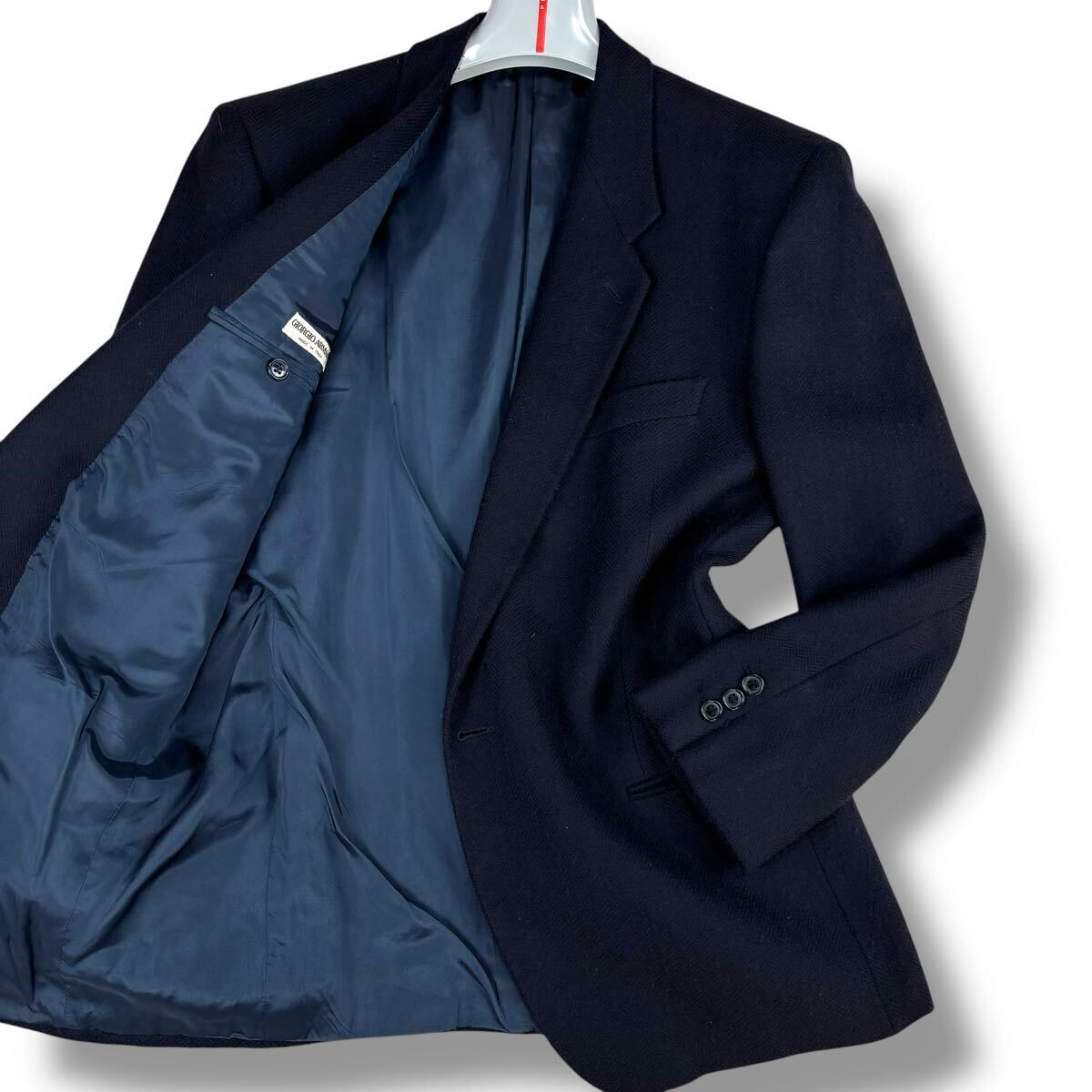 Giorgio Armani ダブルテーラードジャケット XL相当 ネイビー Yahoo!オークション -「テーラードジャケット メンズ giorgio