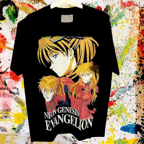 エヴァンゲリオン レトロ リプリント Tシャツ 半袖 メンズ 新品 個性的 黒 新世紀エヴァンゲリオン Neon Genesis EVANGELION