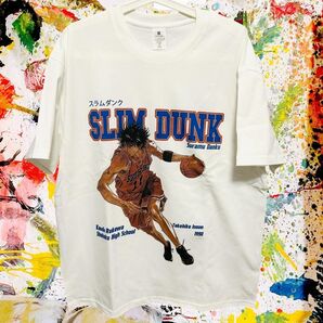流川楓 リプリント Tシャツ 半袖 メンズ 新品 個性的 白 バスケ スラダン SLAM DUNK バスケットボール