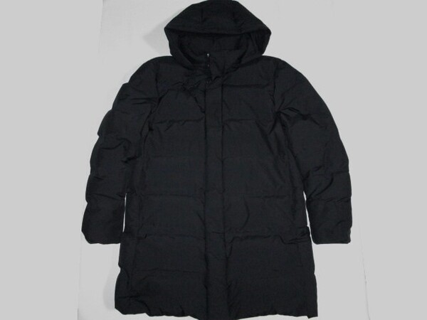 ★古着 2018年 UNIQLO ユニクロ シームレスダウンコート L 09.BLACK ブラック 黒 耐久撥水加工 縫い目がない 軽量 品番341-409332 メンズ★