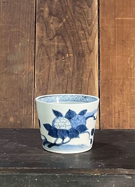古伊万里 蕎麦猪口 美品 紫陽花 アジサイ あじさい そば猪口 酒器 民芸 民藝 くらわんか