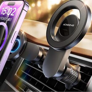 スマホホルダー 車 マグネット ACMEZING 車 スマホスタンド【史上最強の磁力&強化金属フック】magsafe 車載 カー用品