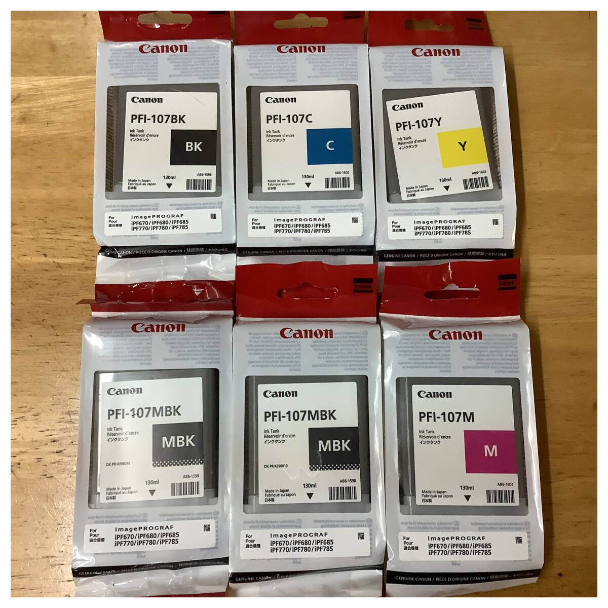 Amazon.com: Canon PFI-107 Set Genuine Pfi-107 6 Pack Set of