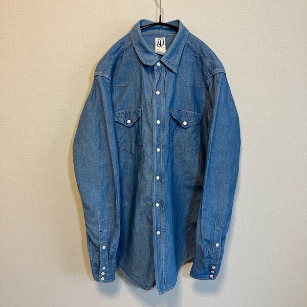 コロナ Corona Utility /ウエスタンシャツ /Ranch Shirt /長袖シャツ /インディゴ /リネン混 /シャンブレー /コットン /日本製 /サイズM