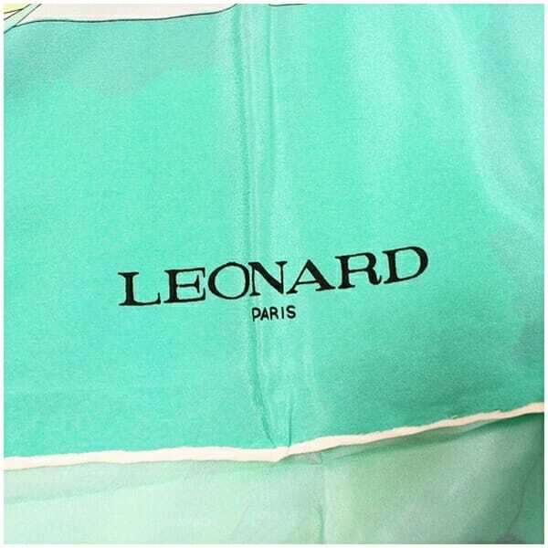 ☆ レオナール シルク スカーフ 未使用 ライトグリーン 花柄