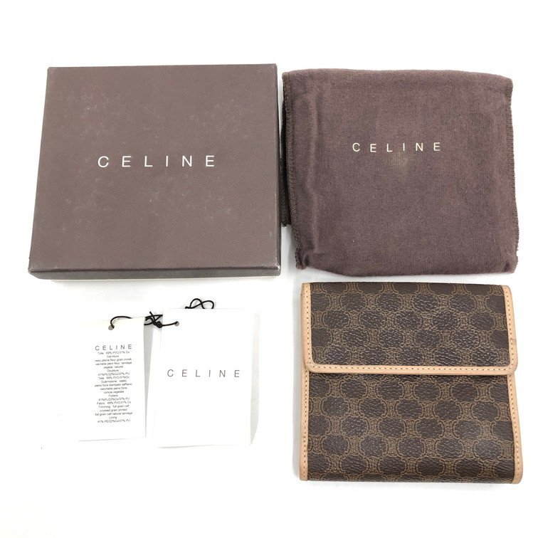CELINE - セリーヌ 二つ折り 長財布 ホワイト ベージュ マカダム