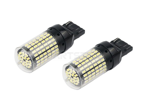高輝度 ホワイト LED T20 シングル バルブ 2個セット 6500K 3014SMD 144発 無極性 12V バックランプ 白 30系プリウス 他 / 147-98x2