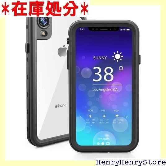 iPhone XR 用 防水ケース DINGXIN I チ 対応 ストラップホール付き ワイヤレス充電対応 黒色 495