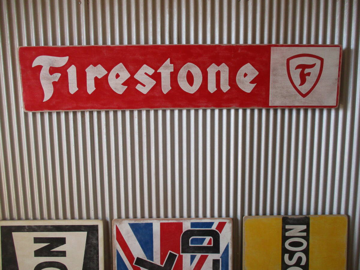 38 Fire stone 看板 ヴィンテージ看板 91センチ ガレージ