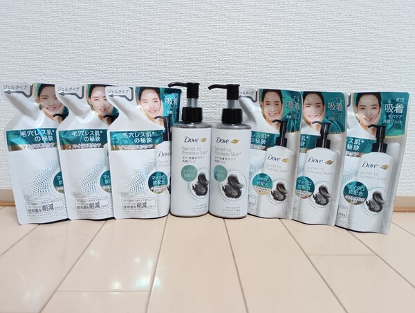 ☆新品☆ダヴ☆吸着毛穴ケア☆洗顔ジェル☆本体2点&詰め替え6点☆8点セット☆ジェル洗顔☆Dove☆ユニリーバ☆