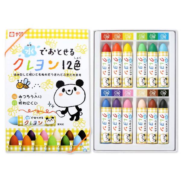 【人気商品】サクラクレパス 水でおとせるクレヨン 12色 WYL12