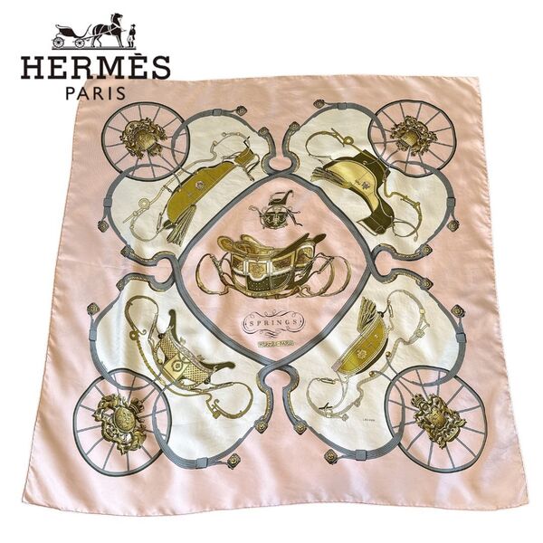HERMES エルメス スカーフ カレ90 バンダナスプリングス SPRINGS 馬車