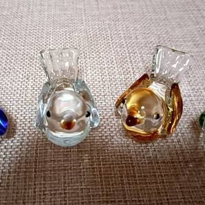 送料無料★ ガラス 小鳥セット 4羽 オブジェ 風水 置物 セキセイインコ