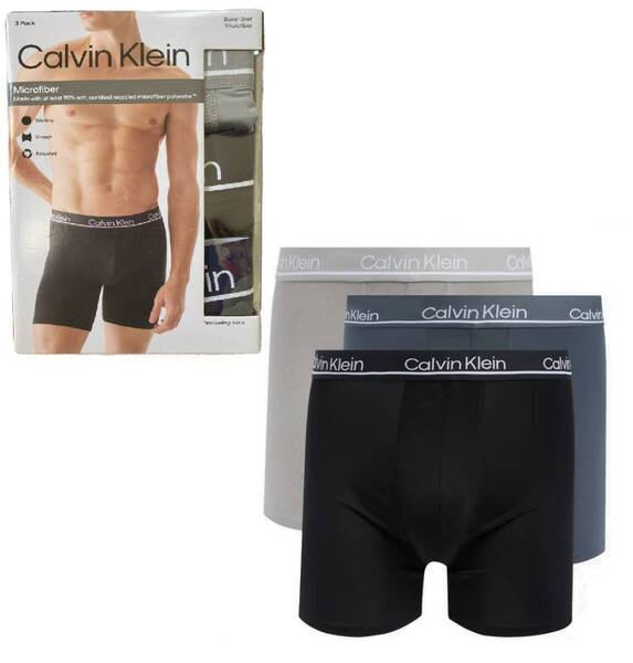 新品! カルバンクライン メンズ ボクサーパンツ 3枚セット Mサイズ ブラック/グレー/ライトグレー アンダーウェア Calvin Klein プレゼント