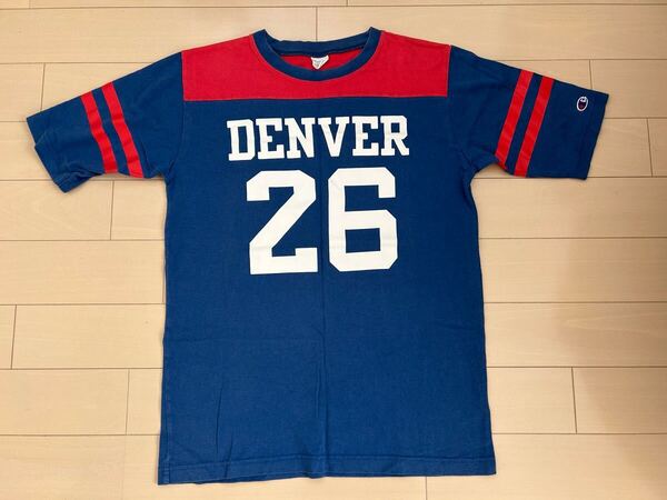 送料無料 チャンピオン フットボール 半袖Tシャツ サイズL Champion アメカジ Tシャツ カレッジ 26 DENVER