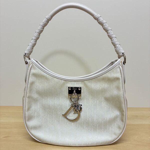 【美品】Christian Dior ディオール トロッター ショルダーバッグ ワンショルダー ハンドバッグ ホワイト