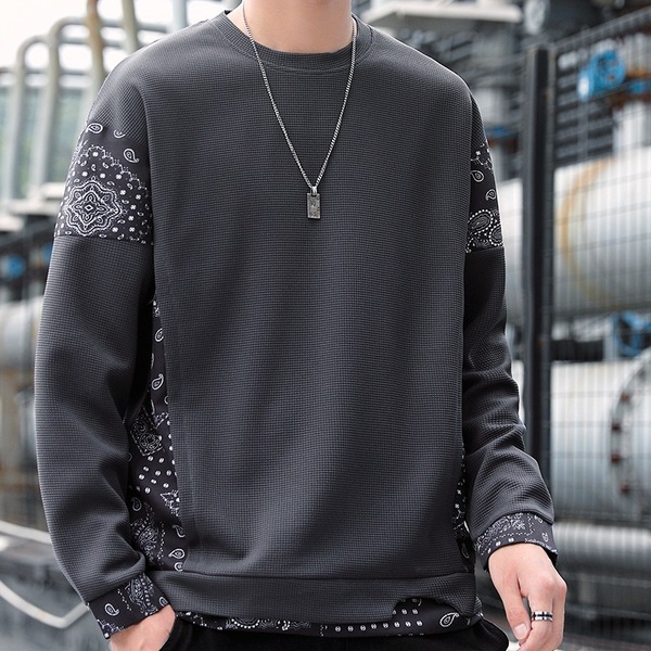 トレーナー メンズ 長袖 丸首 長袖Tシャツ スウェット 大きいサイズ カジュアル プルオーバー 快適 柔らかい肌触り 上着 XL ダークグレー