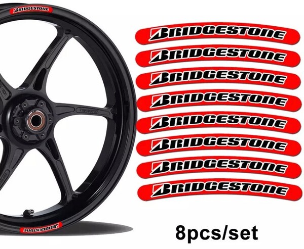 送料込み 値下げ 赤 BRIDGESTONE ブリジストン リムステッカー 8枚 ブリヂストン