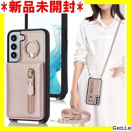 S22 Galaxy ケース ショルダー リング付きケ ス カード入れ カバー スマホケース 携帯カバー ピンク 14