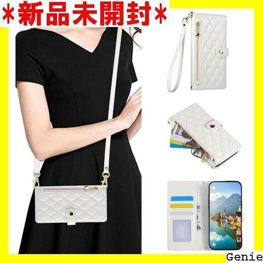Gedurya POCO X7 Pro ケース 手帳型 機能 同色ストラップ付き ロング+ショート - ホワイト 40