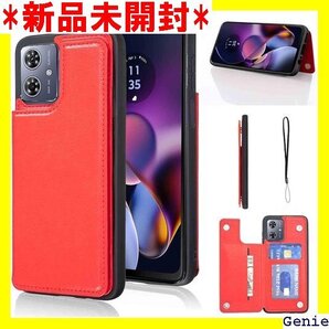 Geshh Moto G64 5G/G64Y 5G 財 止 手帳型ケース モトローラ モト g64y 5G 赤色 24
