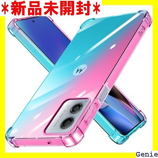 Moto G64 5G 用 ケース クリア 耐衝撃 T 防止 防塵 ピンク+緑 D543-moto G64-03 23