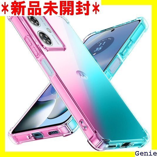 Moto G64 5G 用 ケース G64Y 5G 用 透明 カバー ピンク+緑N415-mto g64-03 33