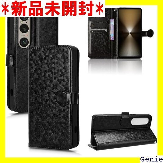 Xperia 1 VI 用 ケース 手帳型 水玉模様 リア1 マーク6 対応 ブラック Xperia 1 VI 77
