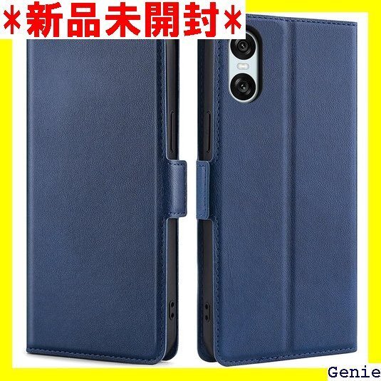 Xperia 10 VI ケース 手帳型 薄型 軽いケ ース カード収納 耐衝撃 カード入れ スタンド ネイビー 45