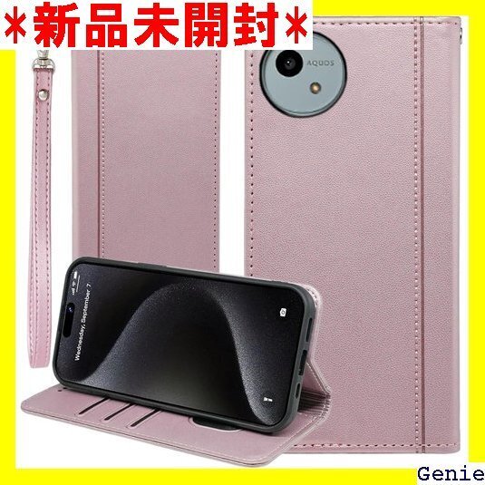 AQUOS wish4 SH52E ケース 手帳型 w E マグネット ストラップ カード スマホケース ピンク 73