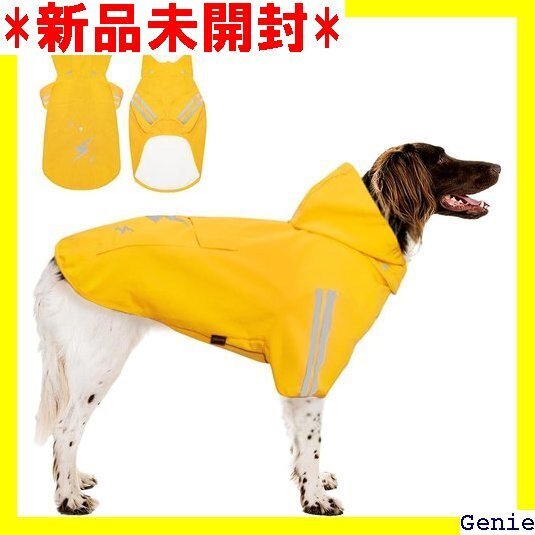 Kickred 犬用レインコート カッパ 犬用雨具 ポ プ付き 夜間安全 着脱式帽子 着脱簡単 中型犬 大型犬用 21