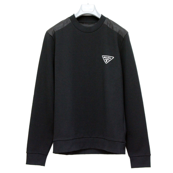 送料無料 2 PRADA プラダ UJL21A 10UF ブラック ロゴ スウェット トレーナー size M
