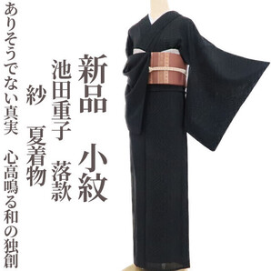 tomihisa 新品 池田重子 落款 紗 夏着物“ありそうでない真実…心高鳴る和の独創”正絹 仕付け糸付 小紋 3434
