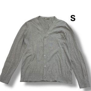 【送料無料】nano universe ナノユニバース カーディガン 長袖 グレー コットン メンズSVネック