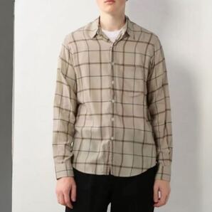 【送料無料】Steven Alan スティーブン アラン チェック柄 長袖 シャツ ベージュ メンズL