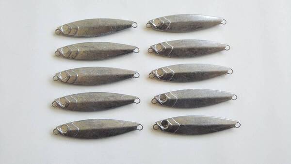 未塗装 メタルジグ ジグ 38g(完成後で大体40g) 7.5cm 10本 セット 木の葉 シーバス 青物 根魚 ただ巻き 不規則フォール