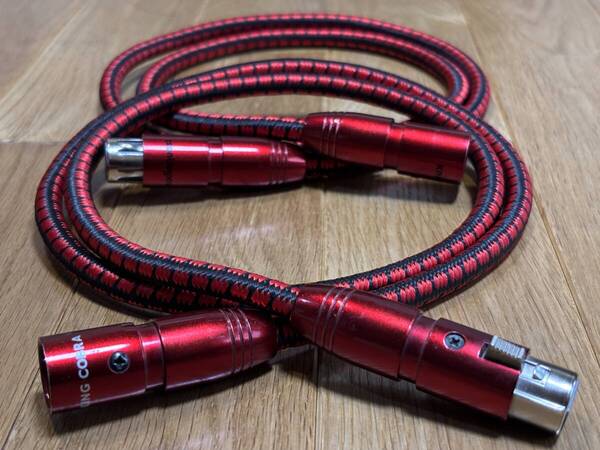 即決/送無 AudioQuest オーディオクエスト King Cobra Ver,2 単線/独立3芯=トリプルバランス Hyper Litz 鏡面銅材=PSC+ 銀コート端子 1m