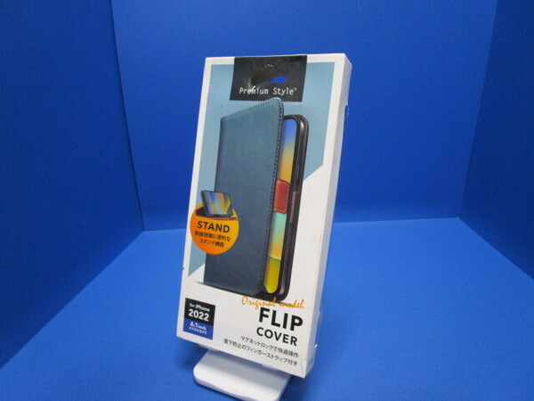 訳あり・開封品 PGA iPhone 14 Pro 手帳型 ケース フリップカバー ブルー Premium Style PG-22QFP01BL