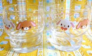 ♪シュガーバニーズ美品サンリオガラス製グラスコップ2個セット2007