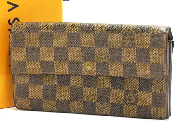 ルイヴィトン ダミエエベヌ ポシェット・ポルトモネクレディ 長財布 N61725 LOUIS VUITTON 18700002