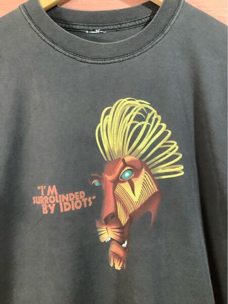 【鬼フェード】雰囲気抜群 Disney ライオンキングTシャツ グランジ ダメージ