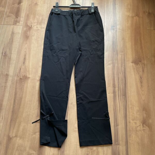 新品 INGEBORG ウエストゴム 黒 リボン ピンクハウス ストレッチ素材