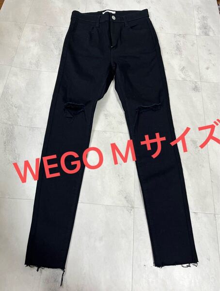 WEGO STANDERD ダメージハイウエストスキニーパンツ ブラック 黒 Mサイズ