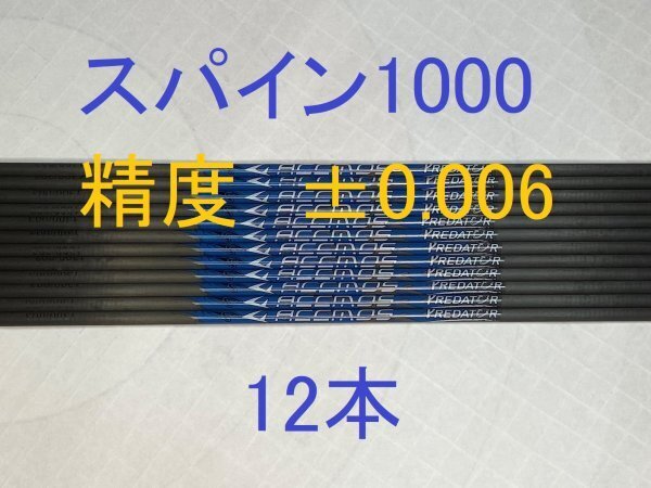 【送料無料(離島含む)未使用 国内発送】カーボンシャフト 12本 スパイン1000 81.3cm ノック付 アーチェリー