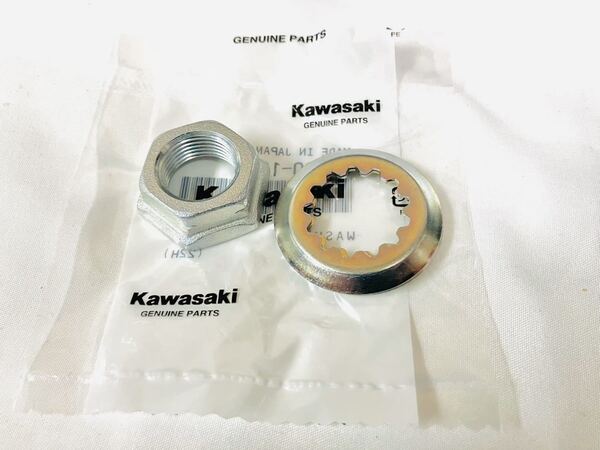 ●在庫あり 即納 ゼファー 750 C1-C5 フロント スプロケット ナット ワッシャー セット カワサキ 純正部品 ZR750C【#Z】