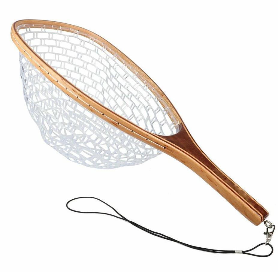 木製　 ラバーランディングネット　 網 ラバーネット 　60cm　