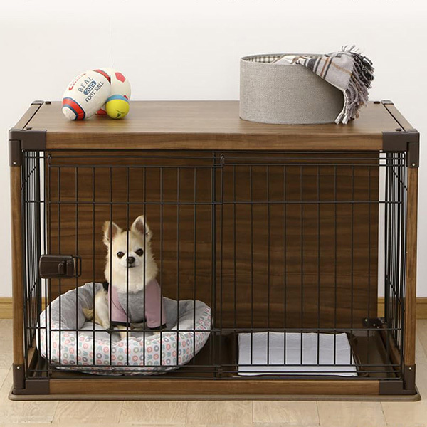 【小型犬や超小型犬向けのサイズ設計で水洗いできるため清潔を保ちやすい】 犬 サークル ウッディサークル インテリア 小型犬用